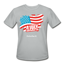 Load image into Gallery viewer, JULY 4TH FLAG - Men’s Moisture Wicking Performance T-Shirt - silver
