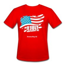 Load image into Gallery viewer, JULY 4TH FLAG - Men’s Moisture Wicking Performance T-Shirt - red
