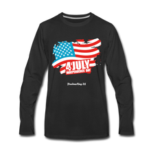 Load image into Gallery viewer, JULY 4TH FLAG - Men&#39;s Premium Long Sleeve T-Shirt - black
