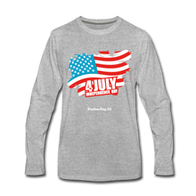 Load image into Gallery viewer, JULY 4TH FLAG - Men&#39;s Premium Long Sleeve T-Shirt - heather gray
