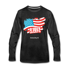 Load image into Gallery viewer, JULY 4TH FLAG - Men&#39;s Premium Long Sleeve T-Shirt - charcoal gray
