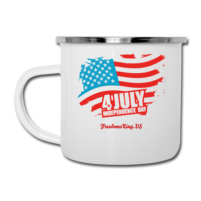 JULY 4TH FLAG - Camper Mug - white