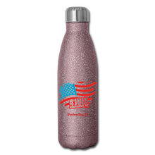 Load image into Gallery viewer, JULY 4TH FLAG - Insulated Stainless Steel Water Bottle - pink glitter
