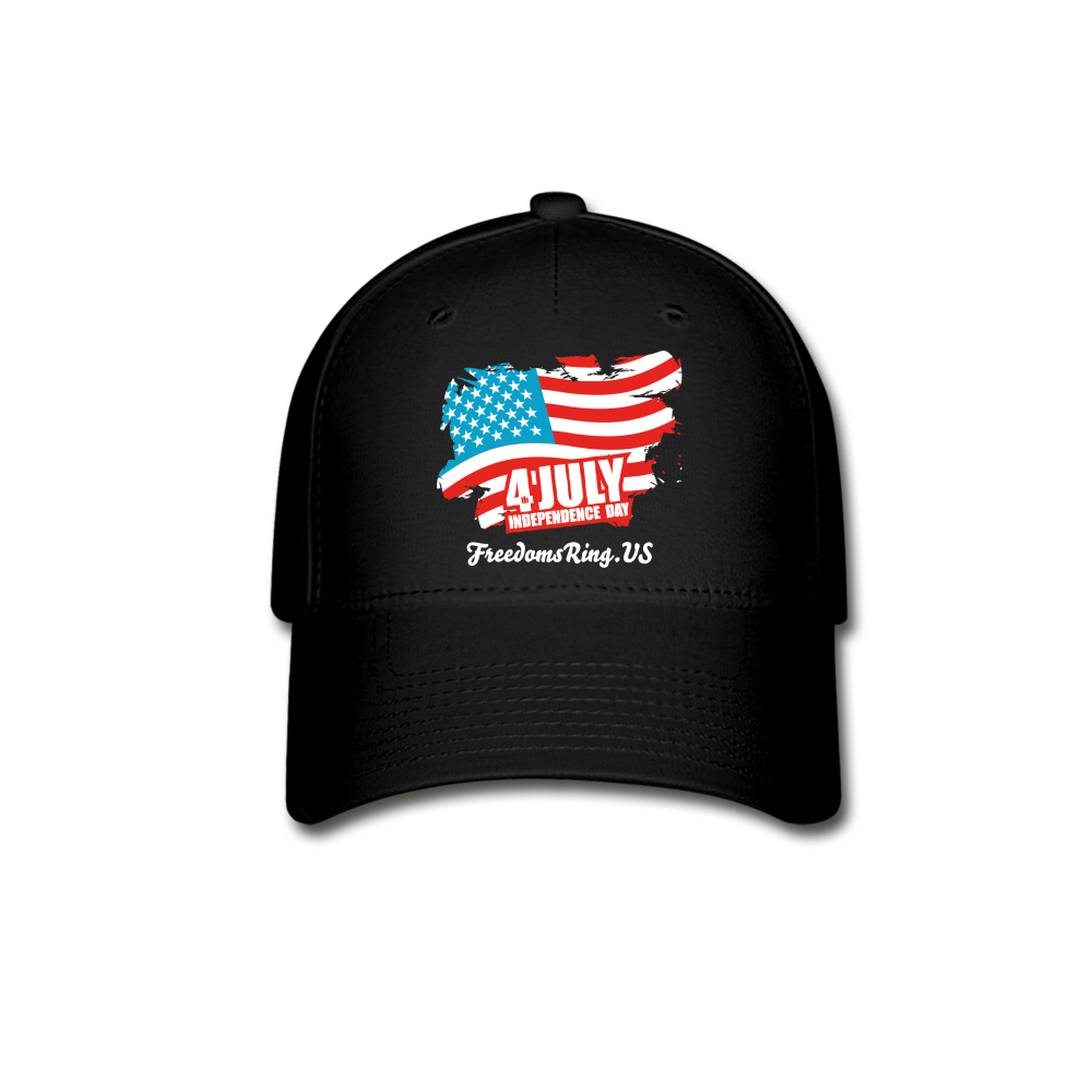 JULY 4TH FLAG - Baseball Cap - black