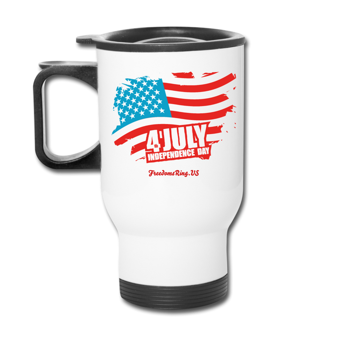 JULY 4TH FLAG - Travel Mug - white