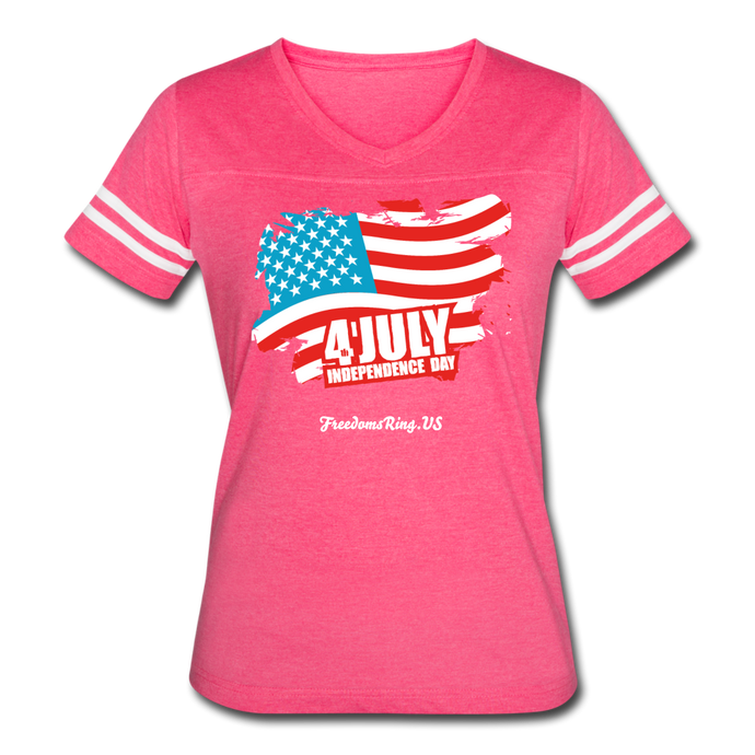 JULY 4TH FLAG - Women’s Vintage Sport T-Shirt - vintage pink/white