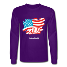 Load image into Gallery viewer, JULY 4TH FLAG - Men&#39;s Long Sleeve T-Shirt - purple
