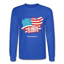 Load image into Gallery viewer, JULY 4TH FLAG - Men&#39;s Long Sleeve T-Shirt - royal blue
