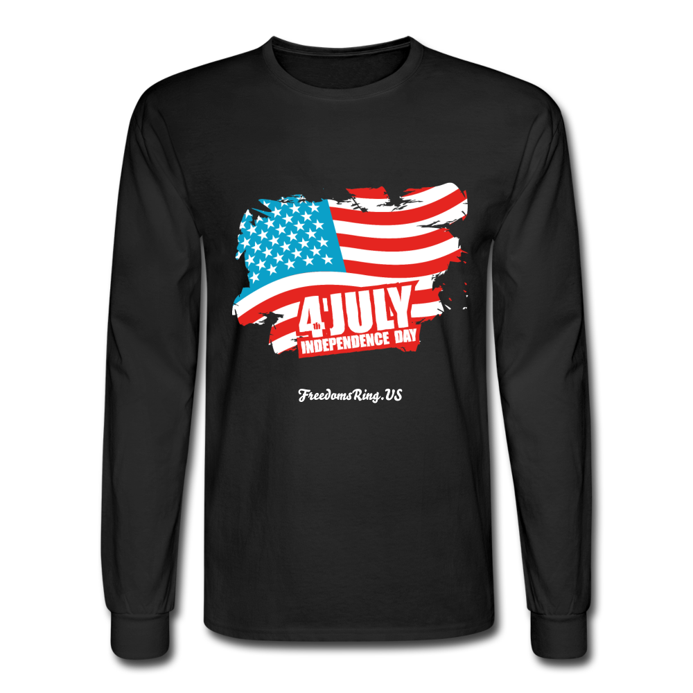 JULY 4TH FLAG - Men's Long Sleeve T-Shirt - black