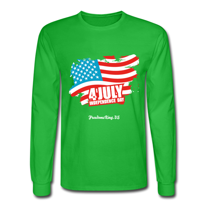 JULY 4TH FLAG - Men's Long Sleeve T-Shirt - bright green