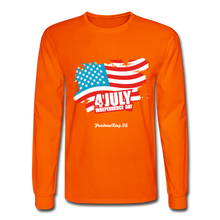 Load image into Gallery viewer, JULY 4TH FLAG - Men&#39;s Long Sleeve T-Shirt - orange
