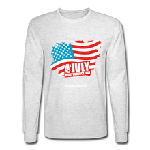 Load image into Gallery viewer, JULY 4TH FLAG - Men&#39;s Long Sleeve T-Shirt - light heather gray
