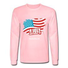 Load image into Gallery viewer, JULY 4TH FLAG - Men&#39;s Long Sleeve T-Shirt - pink
