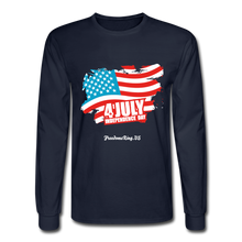 Load image into Gallery viewer, JULY 4TH FLAG - Men&#39;s Long Sleeve T-Shirt - navy
