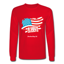 Load image into Gallery viewer, JULY 4TH FLAG - Men&#39;s Long Sleeve T-Shirt - red
