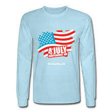 Load image into Gallery viewer, JULY 4TH FLAG - Men&#39;s Long Sleeve T-Shirt - powder blue
