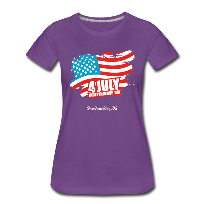 JULY 4TH FLAG - Women’s Premium T-Shirt - purple