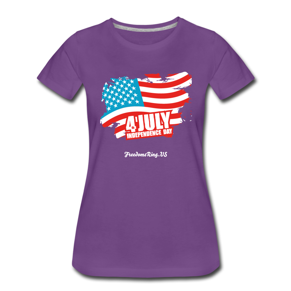 JULY 4TH FLAG - Women’s Premium T-Shirt - purple