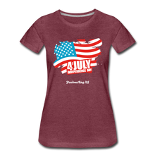 Load image into Gallery viewer, JULY 4TH FLAG - Women’s Premium T-Shirt - heather burgundy
