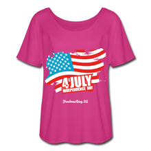 Load image into Gallery viewer, JULY 4TH FLAG - Women’s Flowy T-Shirt - dark pink
