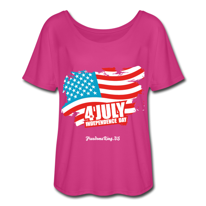 JULY 4TH FLAG - Women’s Flowy T-Shirt - dark pink