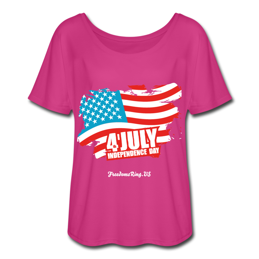 JULY 4TH FLAG - Women’s Flowy T-Shirt - dark pink