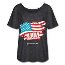 Load image into Gallery viewer, JULY 4TH FLAG - Women’s Flowy T-Shirt - charcoal gray
