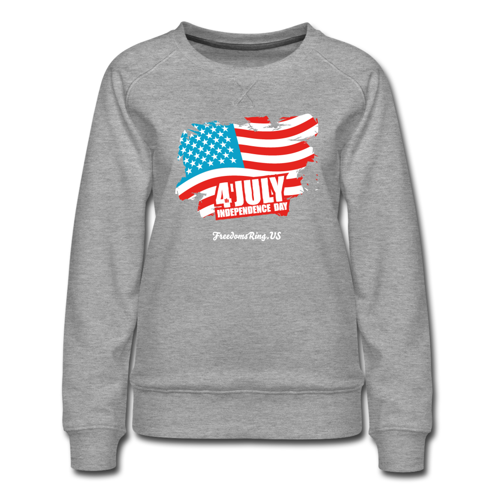 JULY 4TH FLAG - Women’s Premium Sweatshirt - heather gray