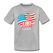 Load image into Gallery viewer, JULY 4TH FLAG - Kids&#39; Premium T-Shirt - heather gray
