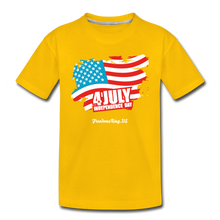 Load image into Gallery viewer, JULY 4TH FLAG - Kids&#39; Premium T-Shirt - sun yellow
