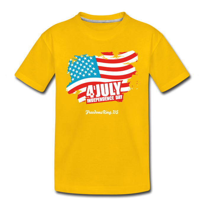 JULY 4TH FLAG - Kids' Premium T-Shirt - sun yellow