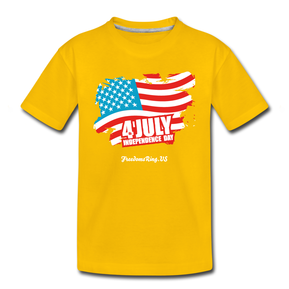 JULY 4TH FLAG - Kids' Premium T-Shirt - sun yellow