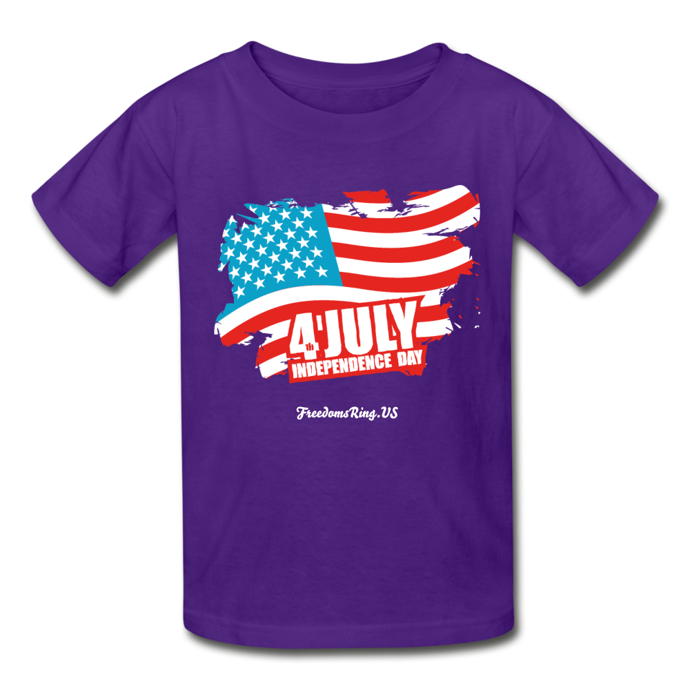 JULY 4TH FLAG - Gildan Ultra Cotton Youth T-Shirt - purple