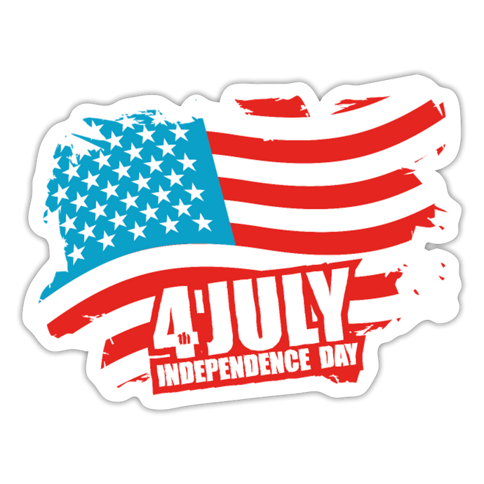 JULY 4TH FLAG - Sticker - white matte