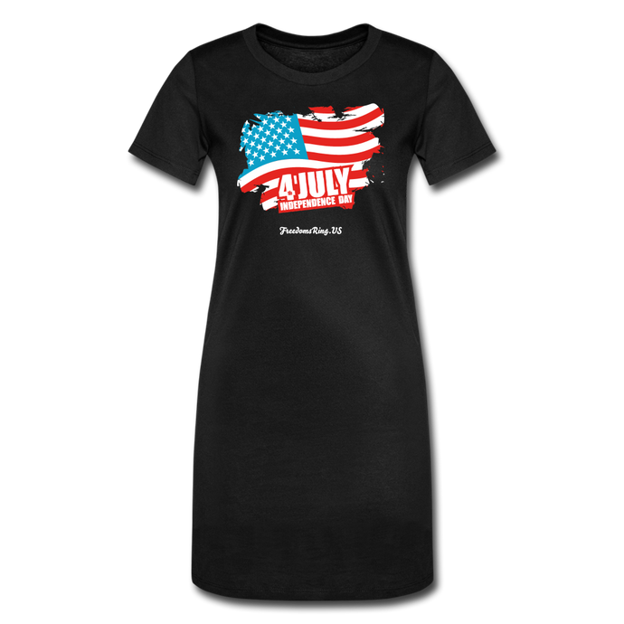 JULY 4TH FLAG - Women's T-Shirt Dress - black