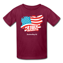 Load image into Gallery viewer, JULY 4TH FLAG - Kids&#39; T-Shirt - burgundy
