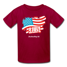 Load image into Gallery viewer, JULY 4TH FLAG - Kids&#39; T-Shirt - dark red
