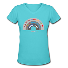 Load image into Gallery viewer, GROUPTHINK RAINBOW - Women&#39;s V-Neck T-Shirt - aqua
