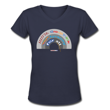 Load image into Gallery viewer, GROUPTHINK RAINBOW - Women&#39;s V-Neck T-Shirt - navy
