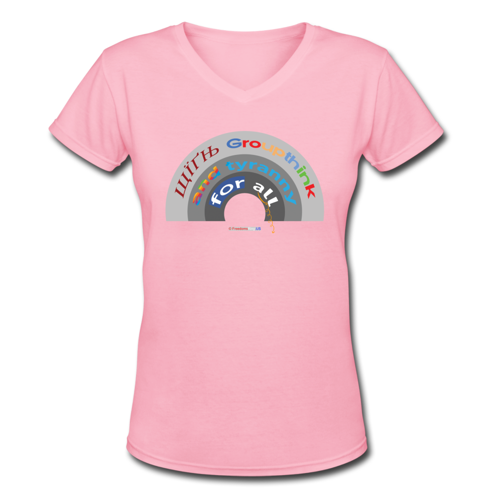 GROUPTHINK RAINBOW - Women's V-Neck T-Shirt - pink