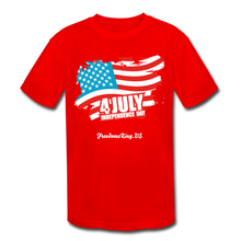 Load image into Gallery viewer, JULY 4TH FLAG - Kids&#39; Moisture Wicking Performance T-Shirt - red
