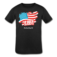 Load image into Gallery viewer, JULY 4TH FLAG - Kids&#39; Tri-Blend T-Shirt - heather black
