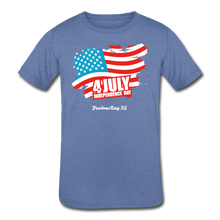 Load image into Gallery viewer, JULY 4TH FLAG - Kids&#39; Tri-Blend T-Shirt - heather Blue
