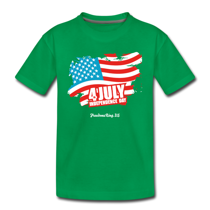 JULY 4TH FLAG - Toddler Premium T-Shirt - kelly green