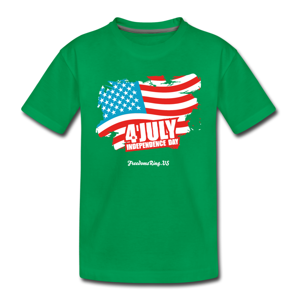 JULY 4TH FLAG - Toddler Premium T-Shirt - kelly green