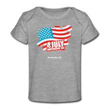 Load image into Gallery viewer, JULY 4TH FLAG - Organic Baby T-Shirt - heather gray
