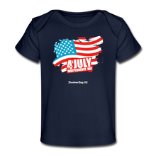 Load image into Gallery viewer, JULY 4TH FLAG - Organic Baby T-Shirt - dark navy
