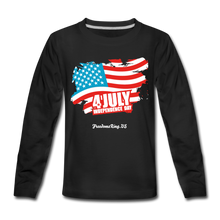 Load image into Gallery viewer, JULY 4TH FLAG - Kids&#39; Premium Long Sleeve T-Shirt - black
