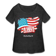 Load image into Gallery viewer, JULY 4TH FLAG - Women’s Curvy T-Shirt - deep heather
