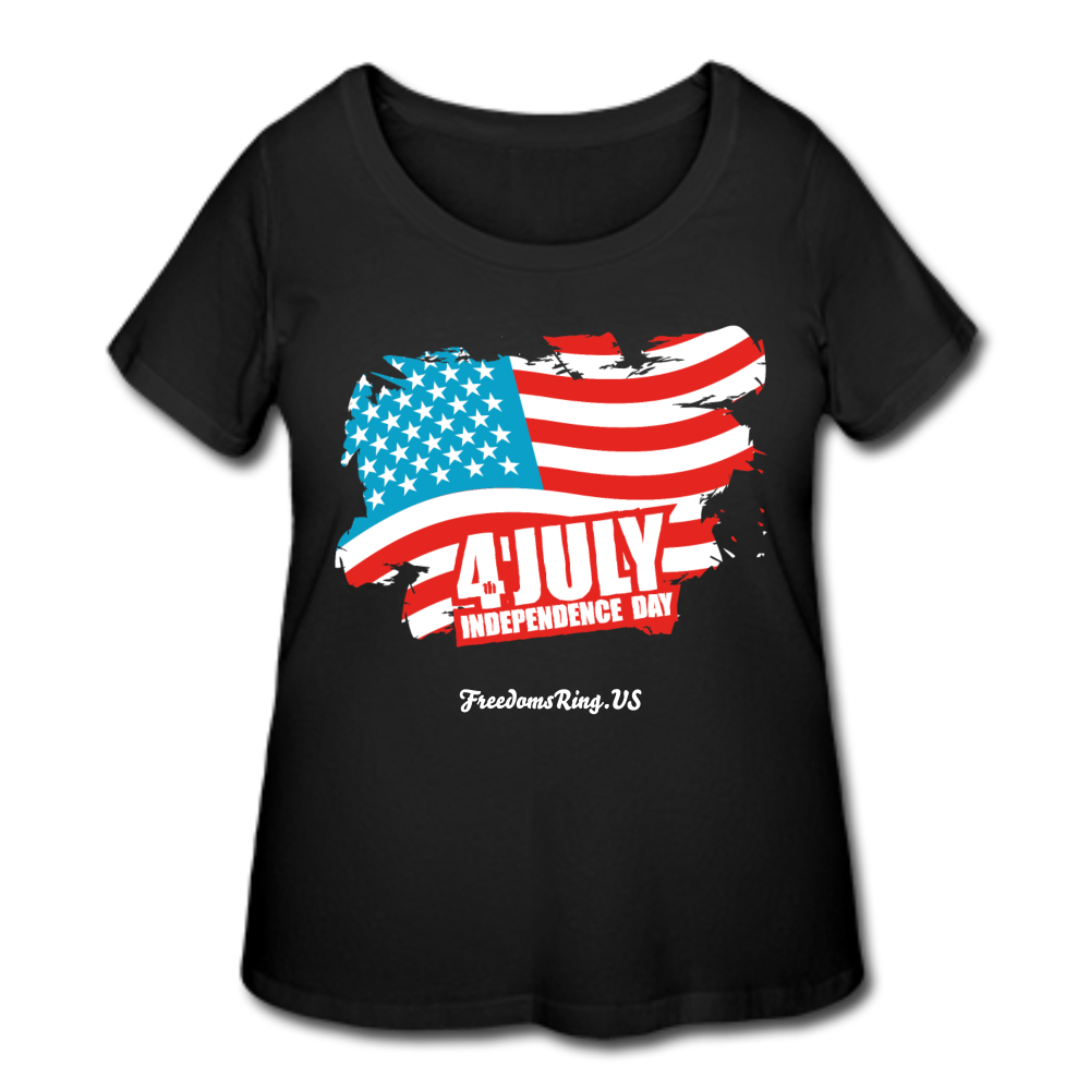 JULY 4TH FLAG - Women’s Curvy T-Shirt - black